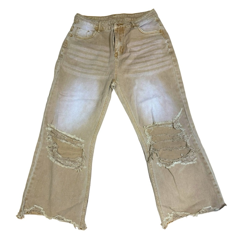 Women’s Tan Boutique Distressed Denim Jeans